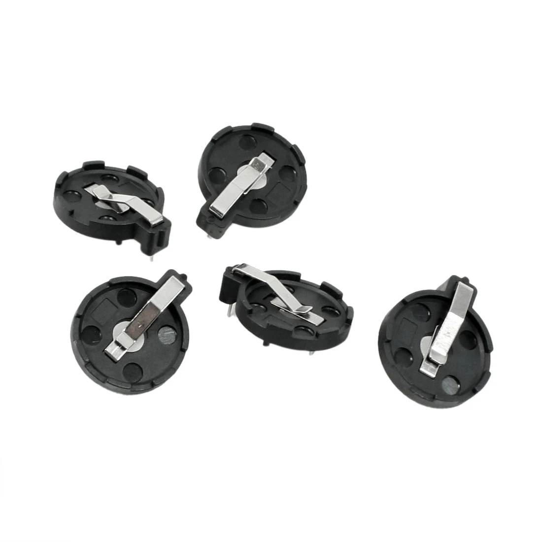 

CR2016 2025 2032 Coin Cell Button Battery Holder Socket Black 5 Pcs