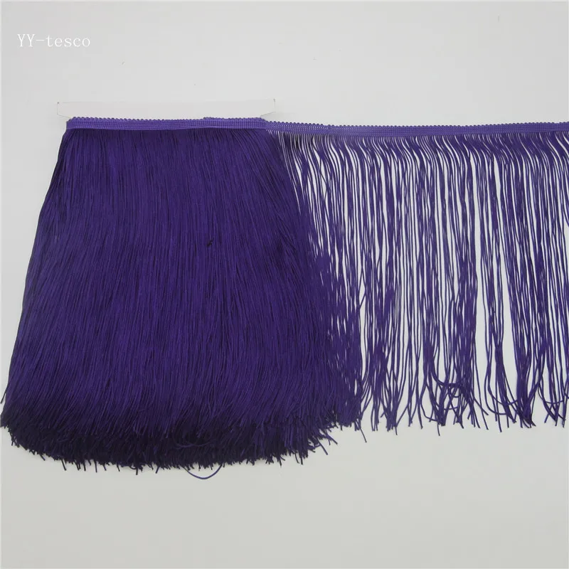 YY-tesco 10 ярдов/партия, горячая Распродажа, 30 см, длинные, полиэстер, кисточка, африканская кружевная бахрома, отделка для шитья латинских платьев, аксессуары для одежды, лента