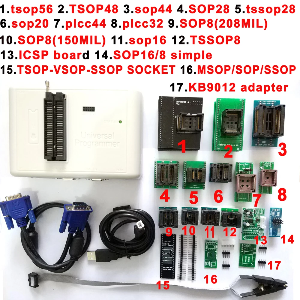 RT809H EMMC программирование Nand FLASH + 18 SOP8 flash Adapter TSOP56 TSOP48 SOP28 scoket не лучше чем RT809F| |