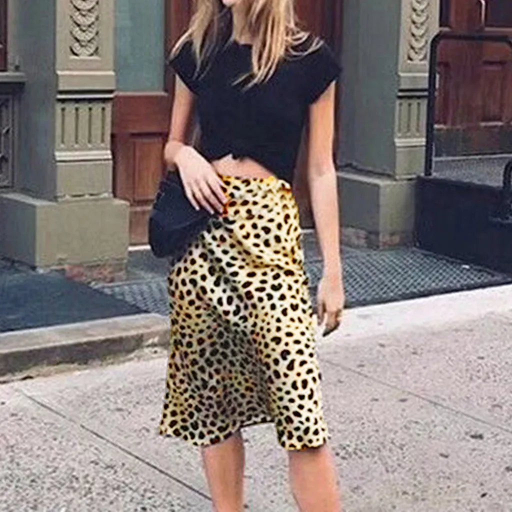 Women's Pencil skirt 2019 Daily Summer Slim skirts womens Bohemia High Waist Leopard Ruffle Beach Maxi Long Skirt Female Falda | Женская