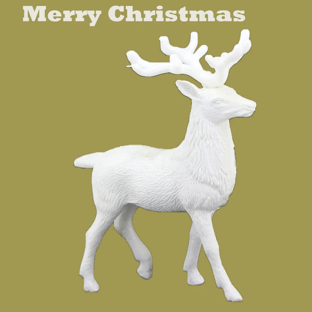 

Plush Plastic Standing Xmas White Elk Simulated Christmas White Reindeer Toy Simulation White Deer New Year 10.31