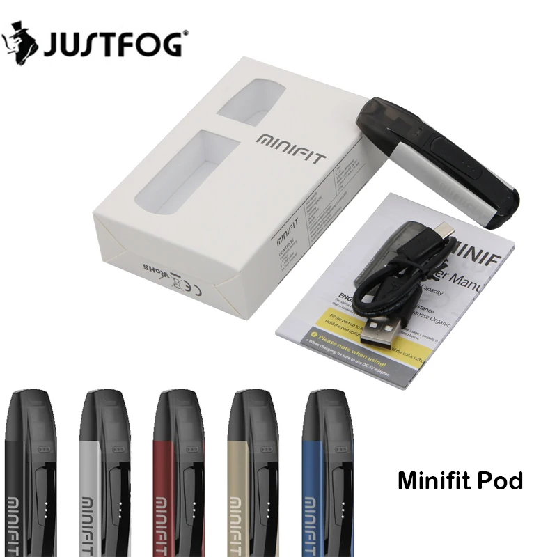 

Original Justfog Minifit Kit with 370mAh Battery and 1.5ml ClearomizerTank Refillable Cartridge Electronic Cigarettes Vape Pod