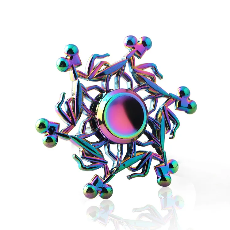 Красочные офис декомпрессии EDC Tri-блесны Непоседа ручной Spinner Для СДВГ Для женщин взрослых детей Игрушка снятие стресса - Цвет: Коричневый