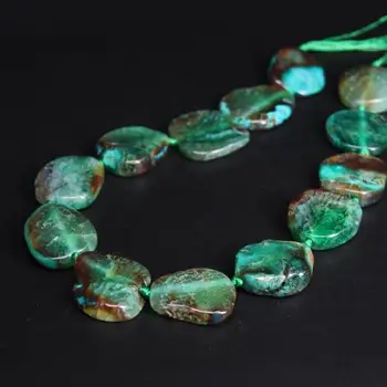 

New!!! 11-13PCS/strand Green Irregular Slab Nuggets Crack Raw Agates Beads,Natural Onxy Stone Slice Pendants Craft Jewelry