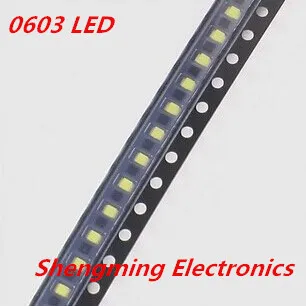 

100pcs 0603 Red Green Blue White Yellow Orange Pink LED lamp beads SMD LED