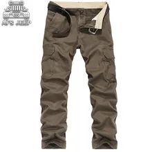 Мужские брюки карго Осень Зима карманы дизайн свободного размера плюс армейский Военный Повседневный дышащий натуральный хлопок плотная подкладка аккуратно