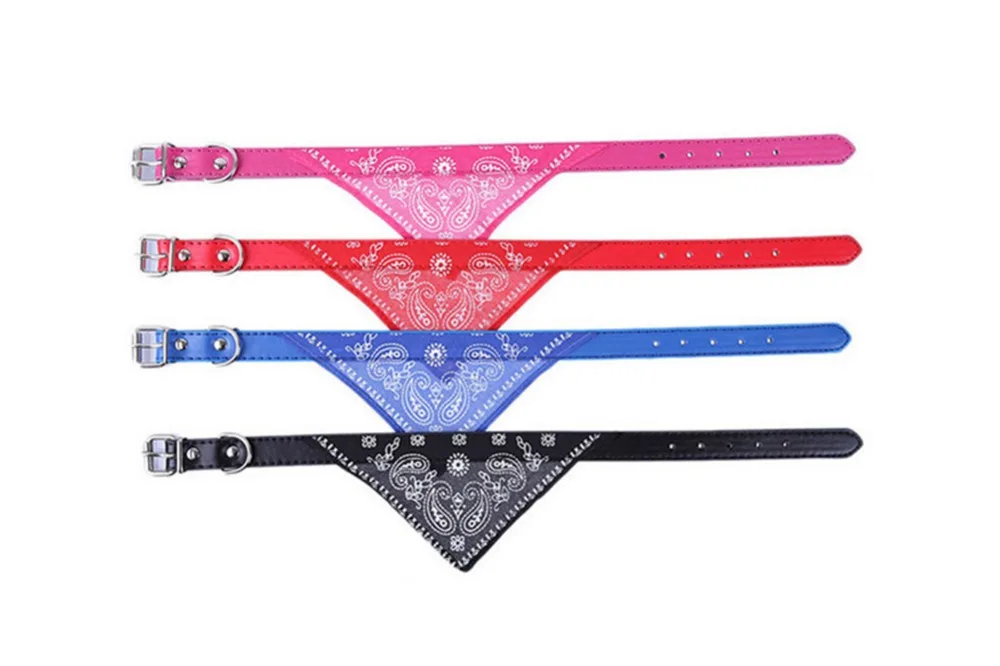 Title 6, Adjustable Dog Bandana Leather Printed Soft Col...