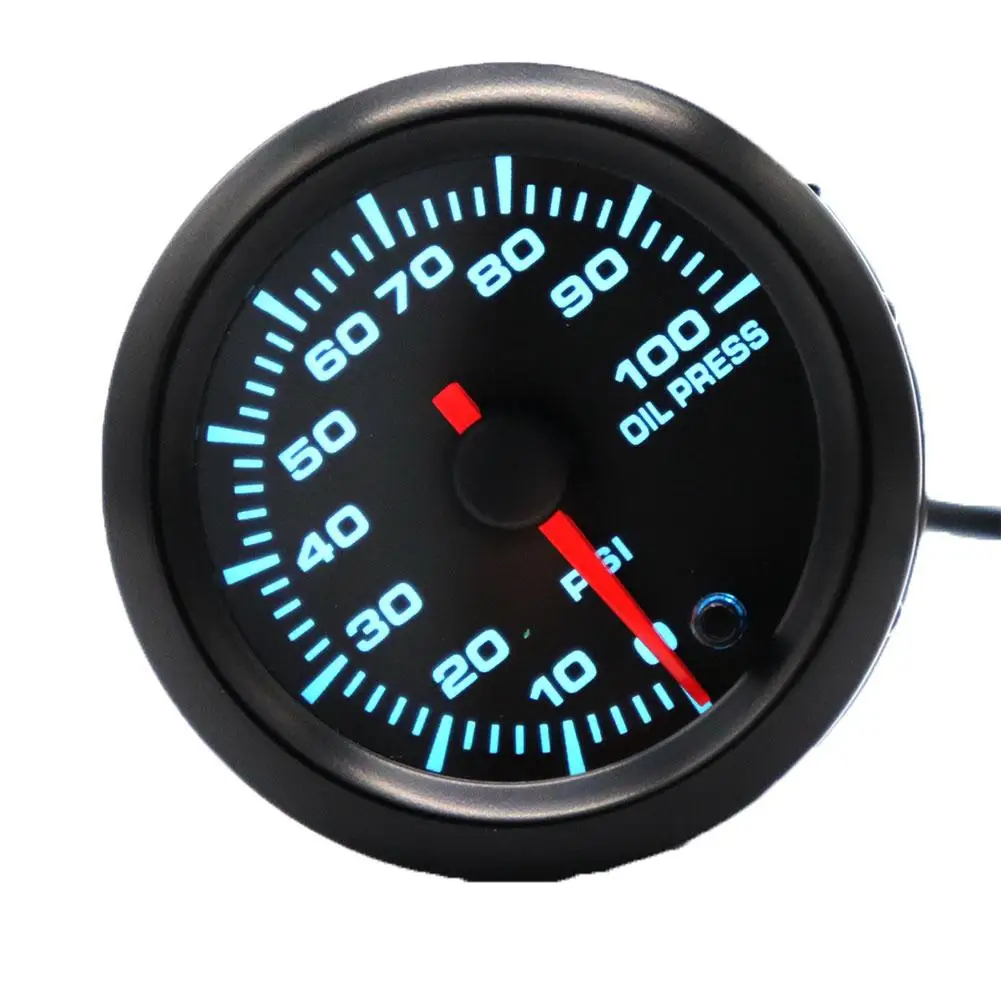 B4086 0 100PSI 7 Color LED Backlight 12V Car Oil Pressure Gauge with