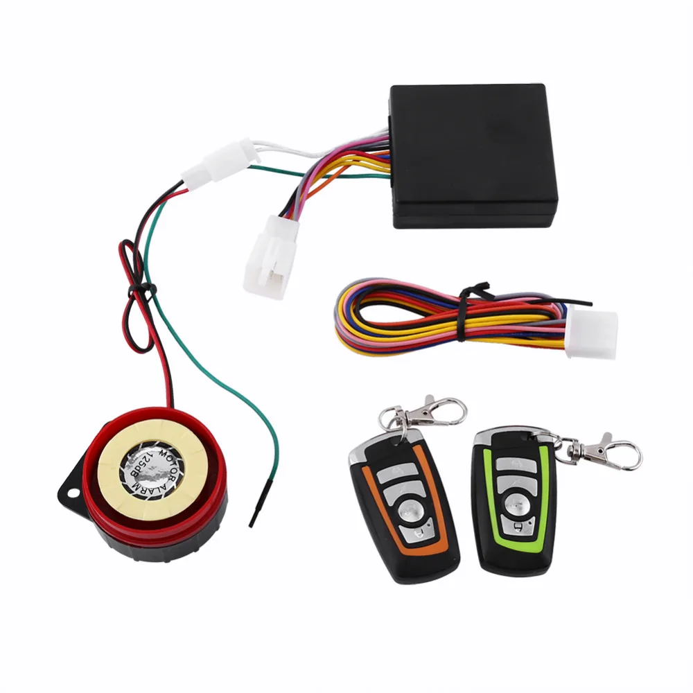 

Universal Motorcycle Alarm System Scooter Anti-theft Security Alarm System Two-way with Engine Start Remote Control Key Fob