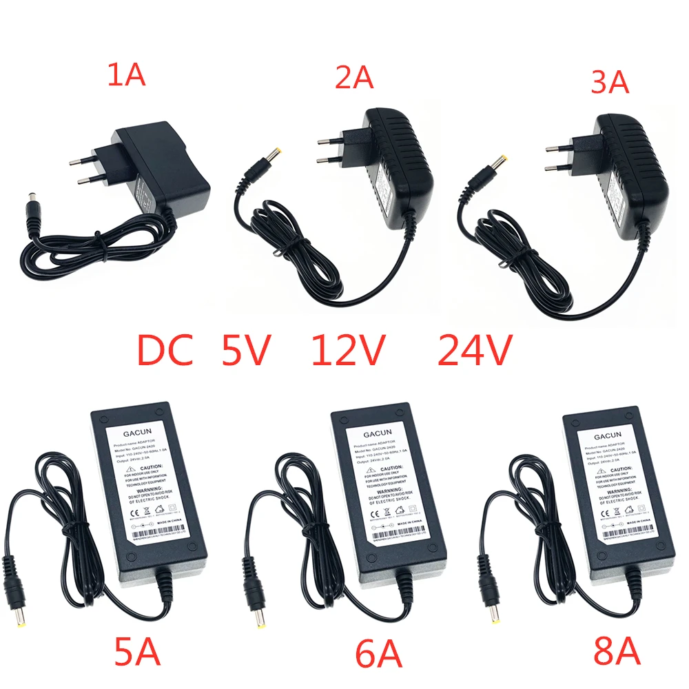 Блок питания DC 5V 12V 24 V 1A 2A 3A 5A 6A 8A адаптер питания DC 5 12 24 V вольт адаптер питания освещение Светодиодная полоска лампа