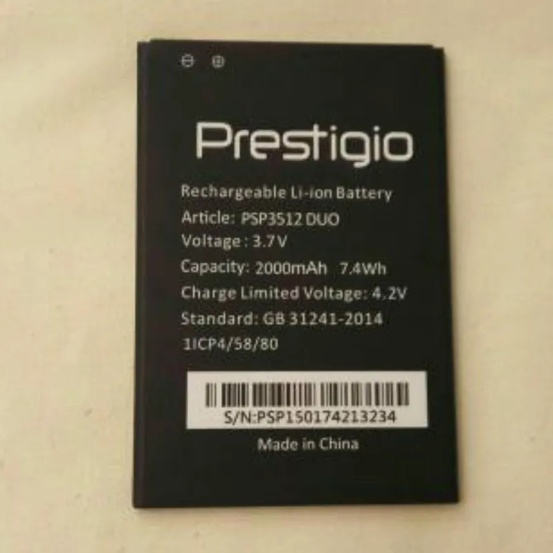 Сменный аккумулятор 2000 мАч для телефона Prestigio Muze B3 PSP3512 DUO PSP3512DUO