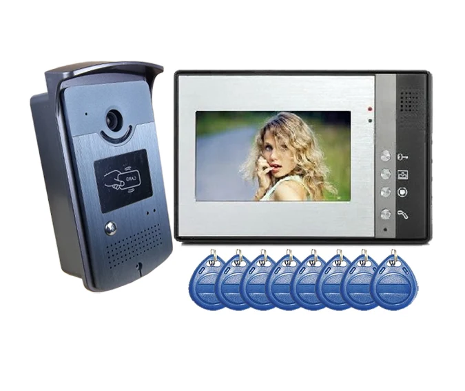 Monitor de Vídeo Porteiro com Fio de Vídeo Campainha da Porta Sistema de Controle de Acesso Smartyiba ''polegadas Telefone Intercom Rfid 1 Monitor Câmera Mod. 172105 8 Cheap Interfone com câmera