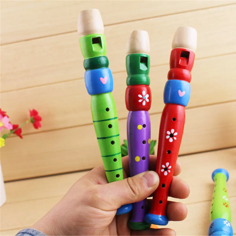1 шт. Цвет ful музыкальный инструмент пикколо игрушки для детей изысканный деревянный Рано Развивающие звук игрушка в подарок Разные цвета
