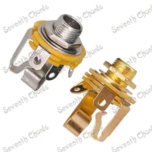 2 шт., открытый контур, 1/", стерео разъем, входная розетка для электрогитары, бас, активный звукосниматель, выход 6,35 мм/серебро, золото на выбор