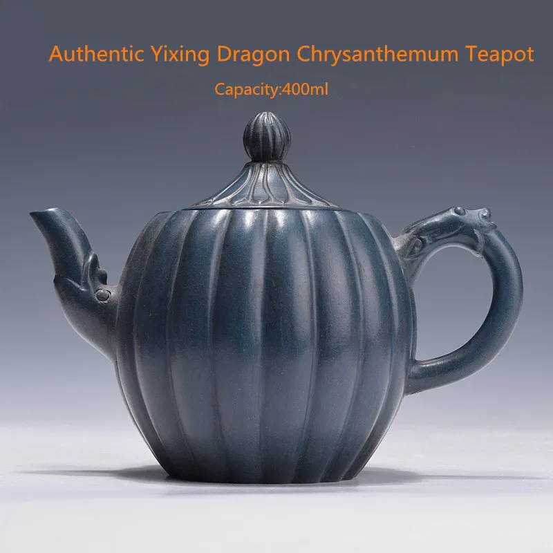 400ml Authentic Yixing Dragon Chrysanthemum Teapot Famous Chinese Kung