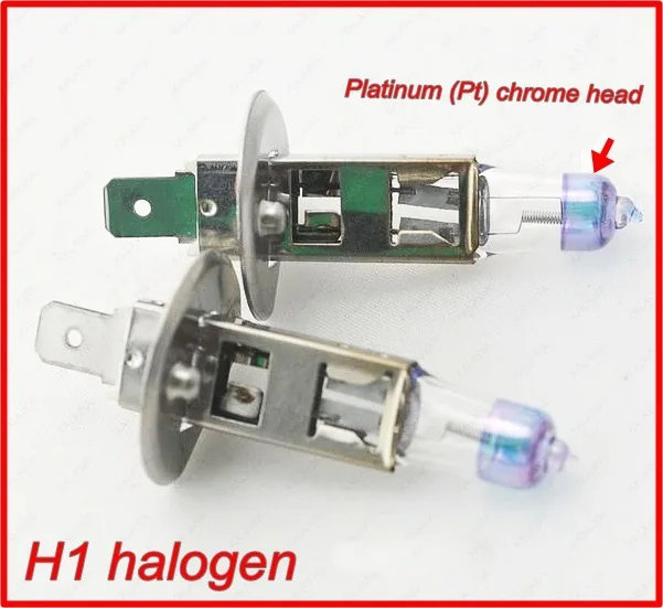 New 4 x H1 Xenon Halogen Auto Car HeadLight Bulb Kit Platinum Pt chrome head 6000K