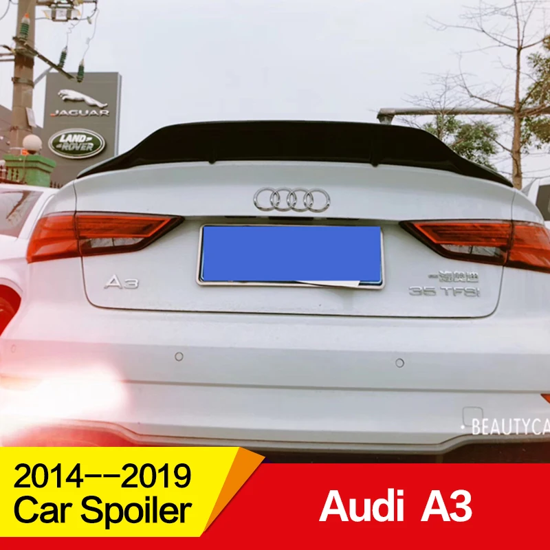 Используется для Audi A3 спойлер 15 16 17 18 19 года 4 двери глянцевая углеродное волокно/FRP заднее крыло R стиль спойлер, аксессуары