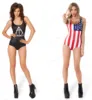 Striped USA Flag Vintage One piece Swimsuit