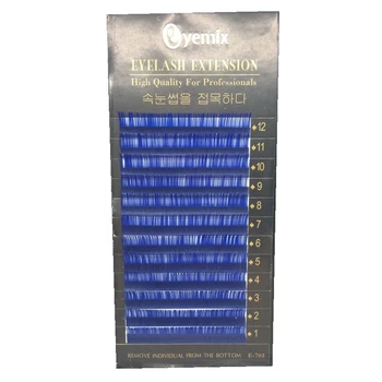 

Eyemix Popular Colorful Individual Eyelash Extension Blue Eyelashes C Curl Eye Lashes from Korea Freeshipping