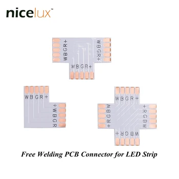 

5pcs/lot RGBW LED Strip Corner Connector 5 Pin 12mm L T X Shape PCB Board Splitter Connector for SMD 5050 5pin LED Tape Light