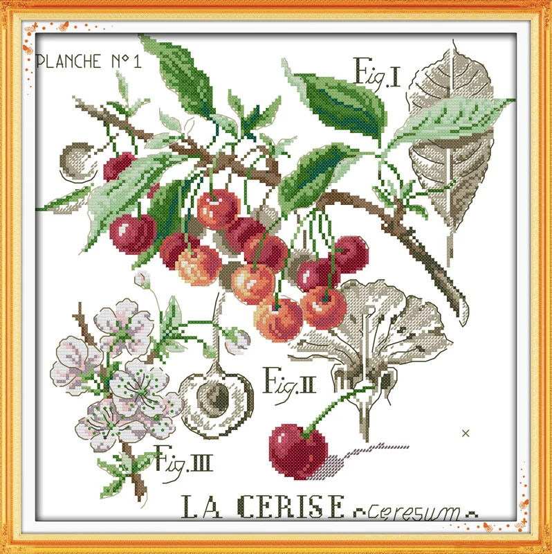 

Cherry (1), counted printed on fabric DMC 14CT 11CT Cross Stitch kits,embroidery needlework Sets Home Decor