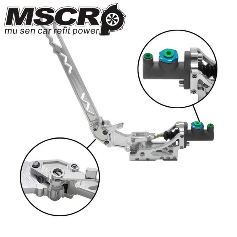 

Universal Adjustable Aluminum Vertical Hydraulic Drifting Hand Brake With Special Master Cylinder S14 S13 silver