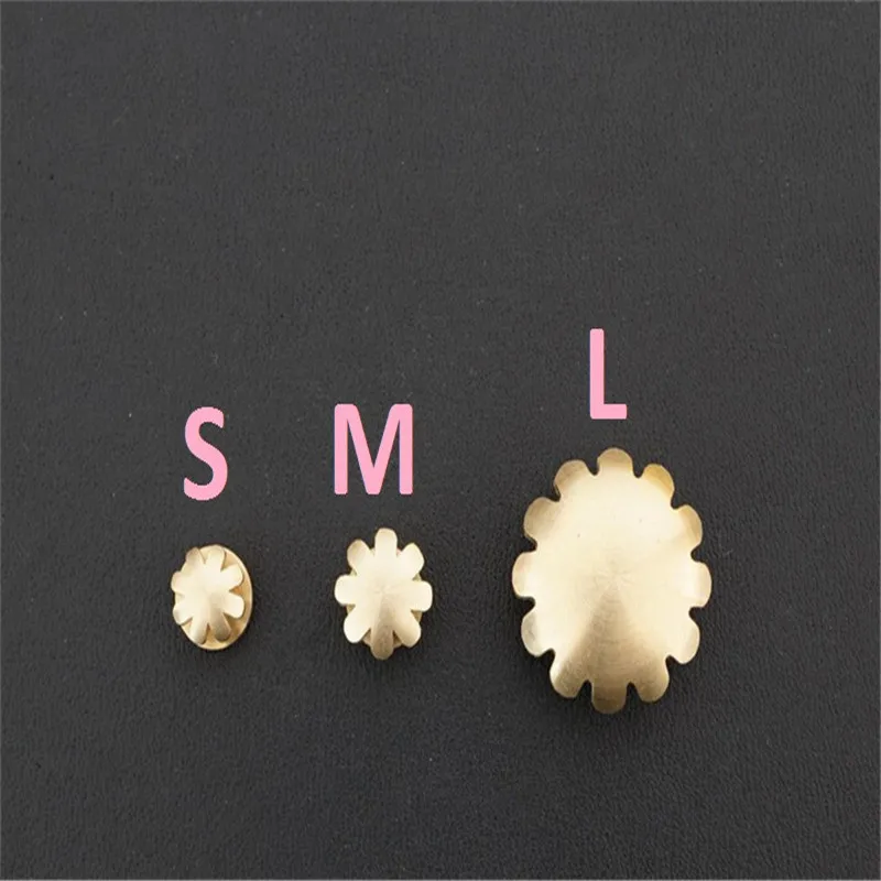 19.5*3mm Three Size Pure Brass Metal Buckle Flower Shape Glossy Face For Belt Bag Clothes And All Diy Decoration