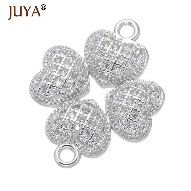 2017-New-19-14mm-High-Quality-Micro-Pave-CZ-Four-Leaf-Clover-Connectors-Charms-Pendants-Craft