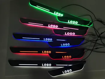 EOsuns LED 移動ドアスカッフポイントで Nerf バー & ランニングボードドア敷居光板オーバーレイライニングメルセデスベンツ slk r171