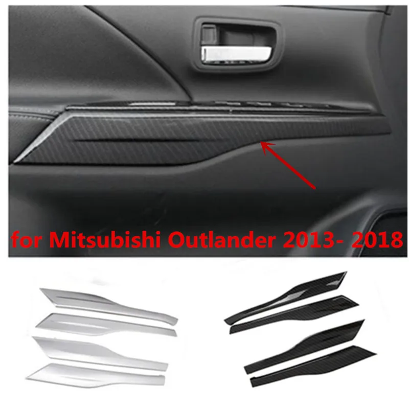 

Car cover for Mitsubishi Outlander 2013 2014 2015 2016 2017 2018 ABS plastic interior door armrest decorative bar trim 4pcs