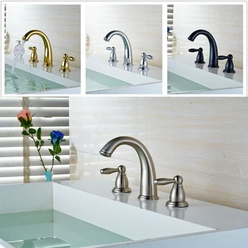 

Bathtub Faucet Nordic Style Basin Faucet 3 Hole Bathroom Sink Faucet Deck Mounted Cold Hot Vintage Sink Faucet Mixer Taps