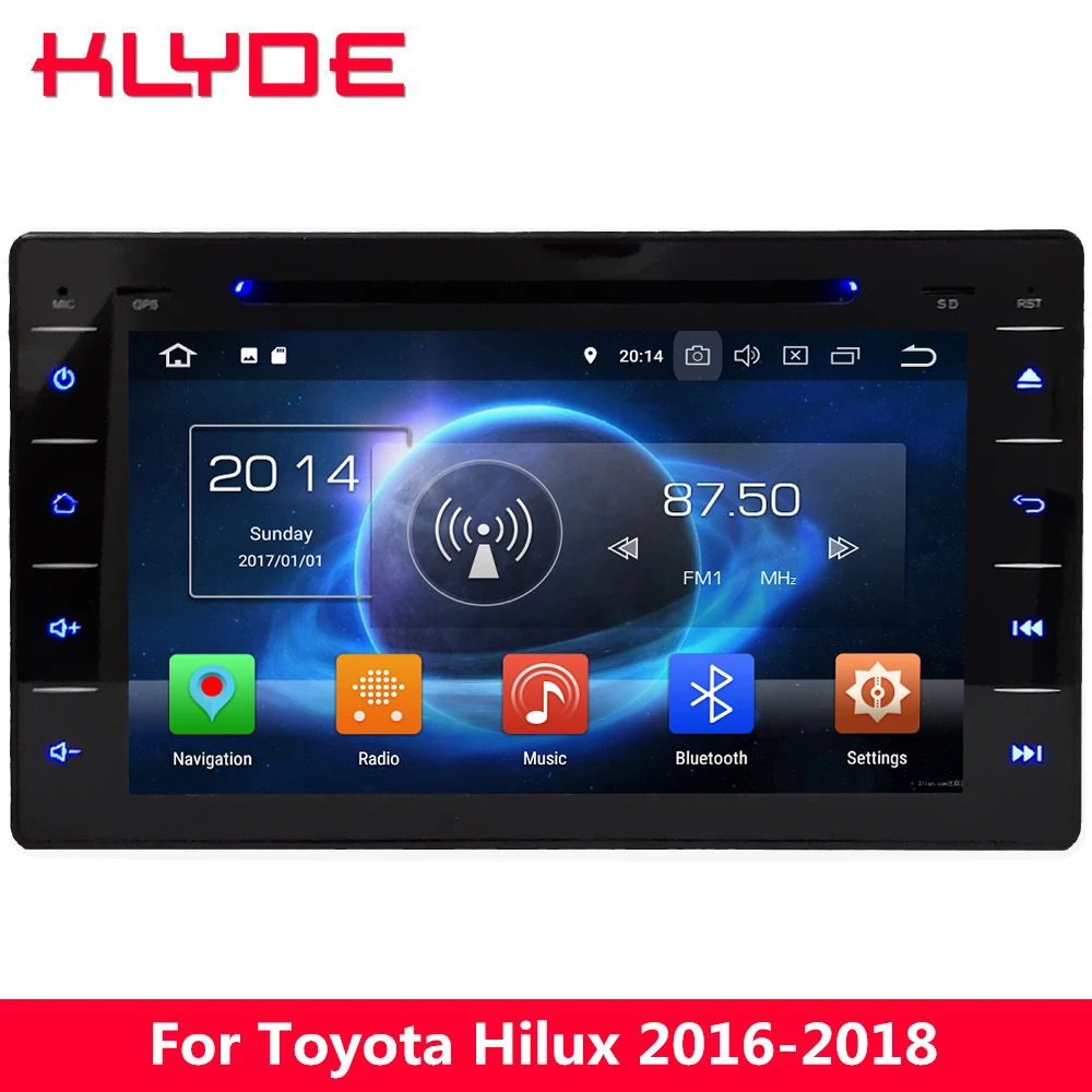 

KLYDE 8" 4G Android 8.0 7.1 Octa Core 4GB RAM 32GB ROM Car DVD Multimedia Player Radio GPS Navigation For Toyota Hilux 2016-2018