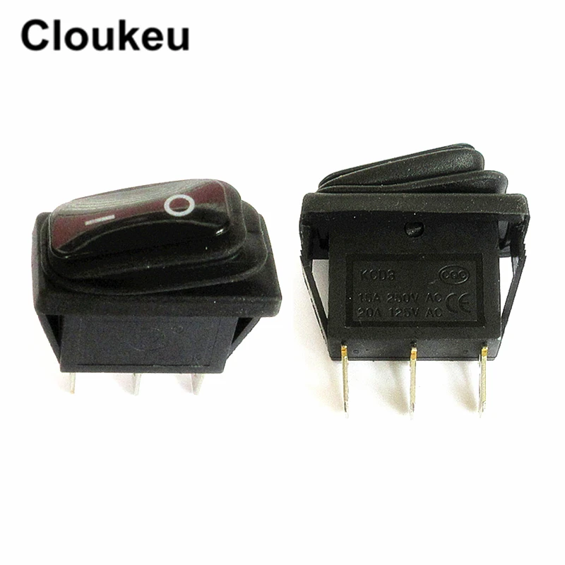 KCD3 черный 3Pin/2 файла водонепроницаемый кулисный переключатель 15A250V 20A125V |