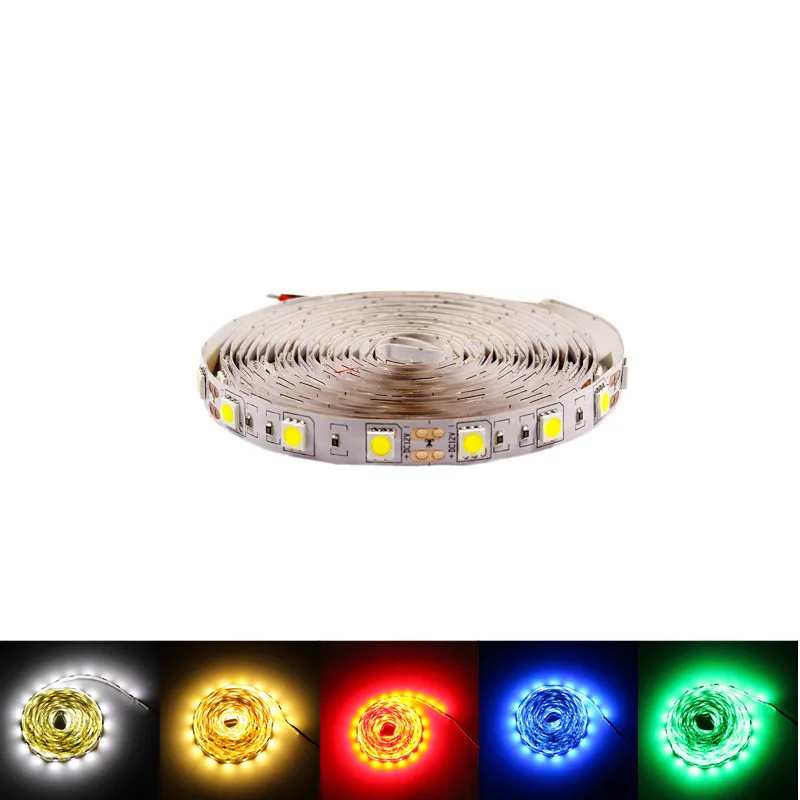 Светодиодная лента 5 м рулонов 2835smd светодиодный stirp цветная(RGB) Лента tiras гибкий неон 5050SMD светодиодный веревка светильник для гостиной 12v адресуемых