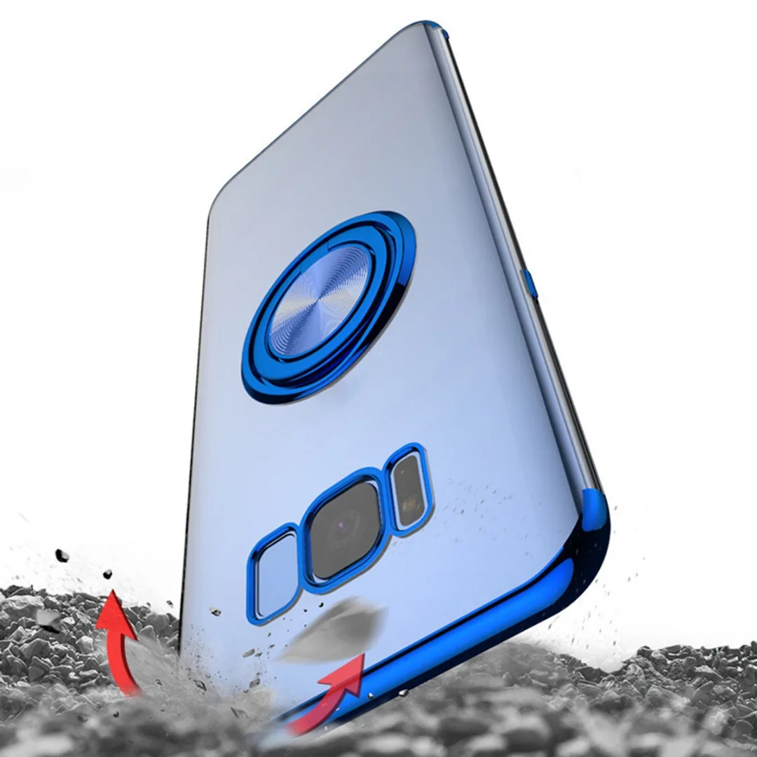 Luxury Car Bracket Soft TPU Ring Holder Stand Phone Case Back Cover for Samsung Galaxy Note 9 S8 S9 plus S10 Plus S10e Fundas