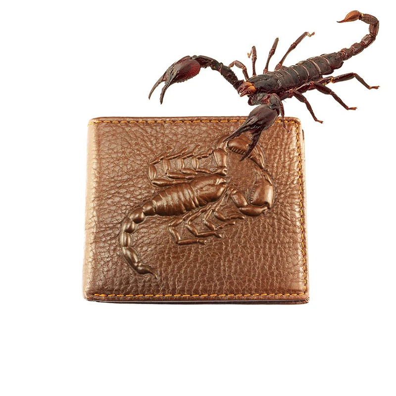 

Scorpion pattern wallet men Cool wallets leather genuine Top Quality Assurance male purse