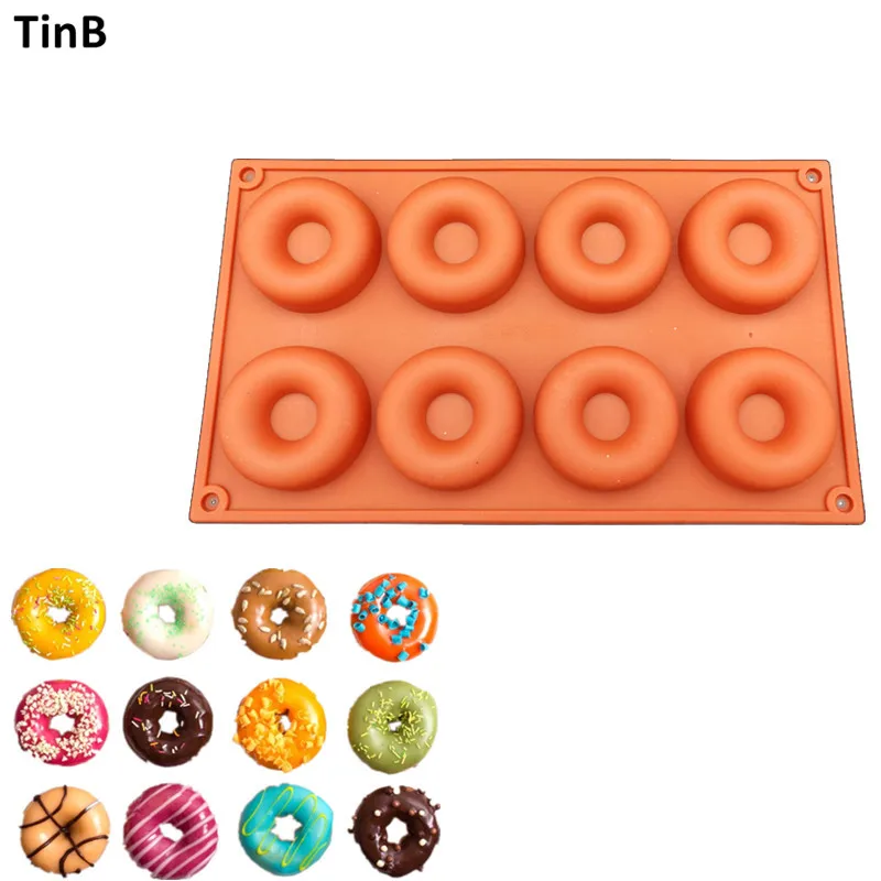 

8 Holes Round Silicone Cake Mold Cake Decorating Tools Kitchen Bakeware Silicone Cupcake Baking Cake Donuts Biscuit Soap Mold