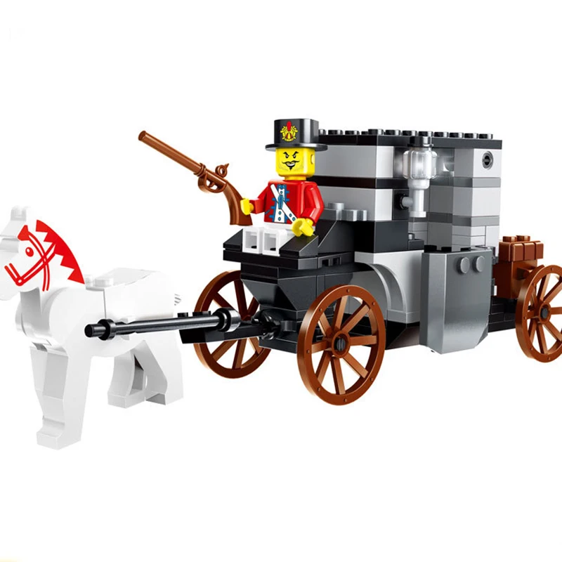 

122PCS Pirate Carriage Figures Model Set Building Block Brick Compatible legoingly City Educational toys for children Kids Gift
