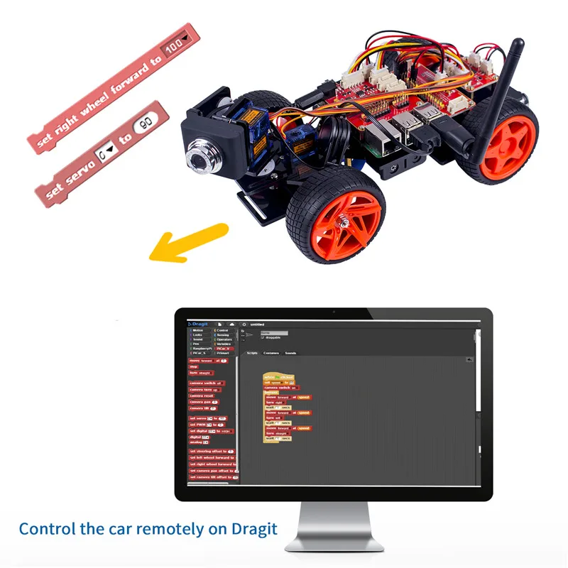  SunFounder Remote Control Robot Kit For Raspberry Pi 3 Smart Video Car Kit V2.0 RC Robot App Contro - 32844901968