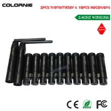 DHL обновление 12 шт. DMX512 беспроводное освещение контроллер приемник/передатчик 2,4 г кабель