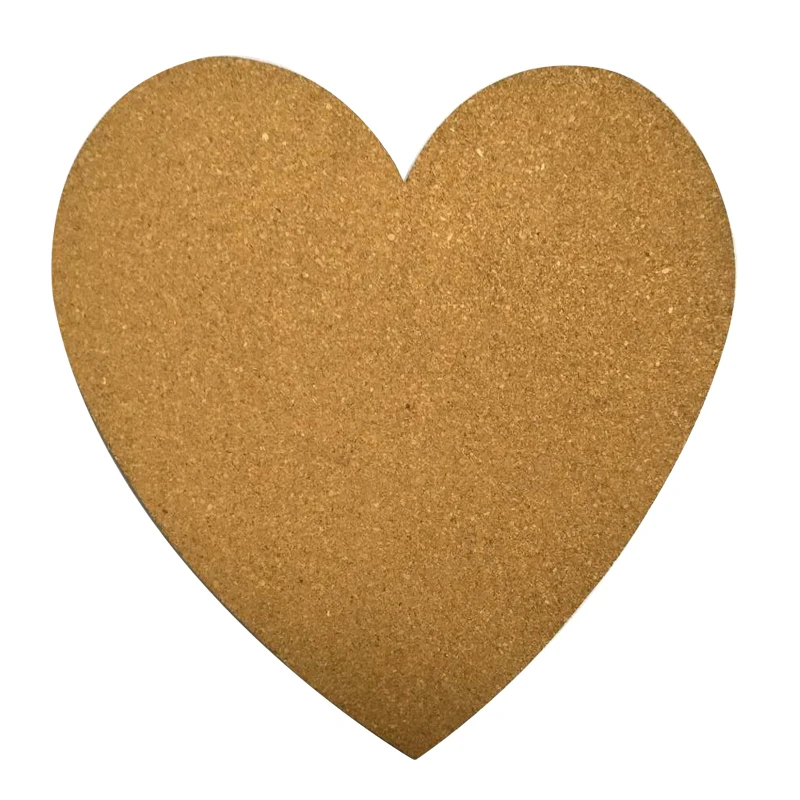 

Big Heart Sharp Cork Wood Message Board Phellem Cork Wooden Bulletin Board Single Soft Wood Wall Board with Sticker