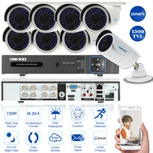 OWSOO полный 1080N/720 P 8CH AHD DVR Kit 1500TVL безопасности Камера Системы P2P видеомагнитофон ONVIF 8*720 P Открытый ИК камера наблюдения