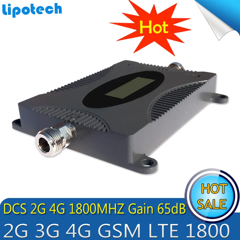 Усилитель сигнала Lintratek GSM LTE 1800 ЖК дисплей 70 дБ усиление 2G 4G повторитель для