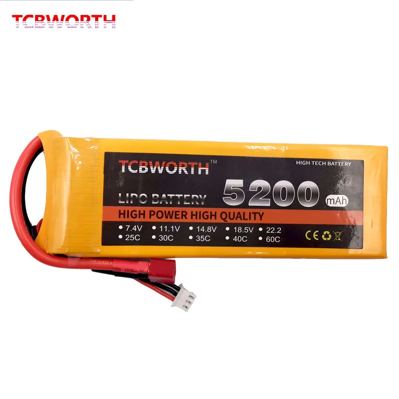 Аккумулятор LiPo 2S 7 4 В 5200 мАч 40C 80C для радиоуправляемых самолетов вертолетов