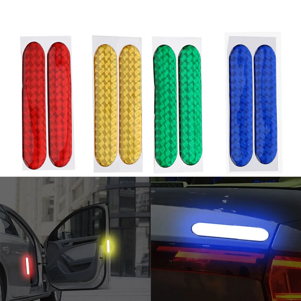 

2Pcs/Set Safety Reflective Tape Rubber Sign Warning Mark Car Door Stickers Accessory