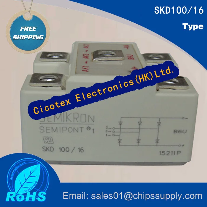 Диодный модуль SKD100/16 1 6 кв 100 А D1 энергомост выпрямительные модули IGBT SKD10016 |