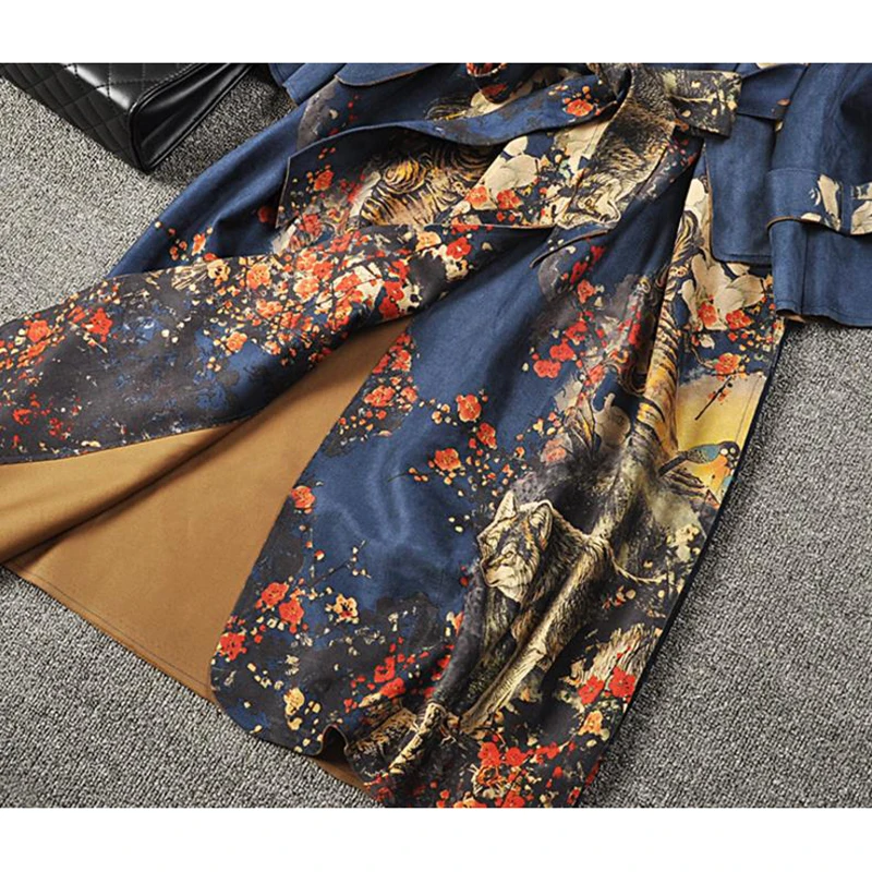 Женское длинное замшевое пальто выше колена с поясом и длинным рукавом|Плащи