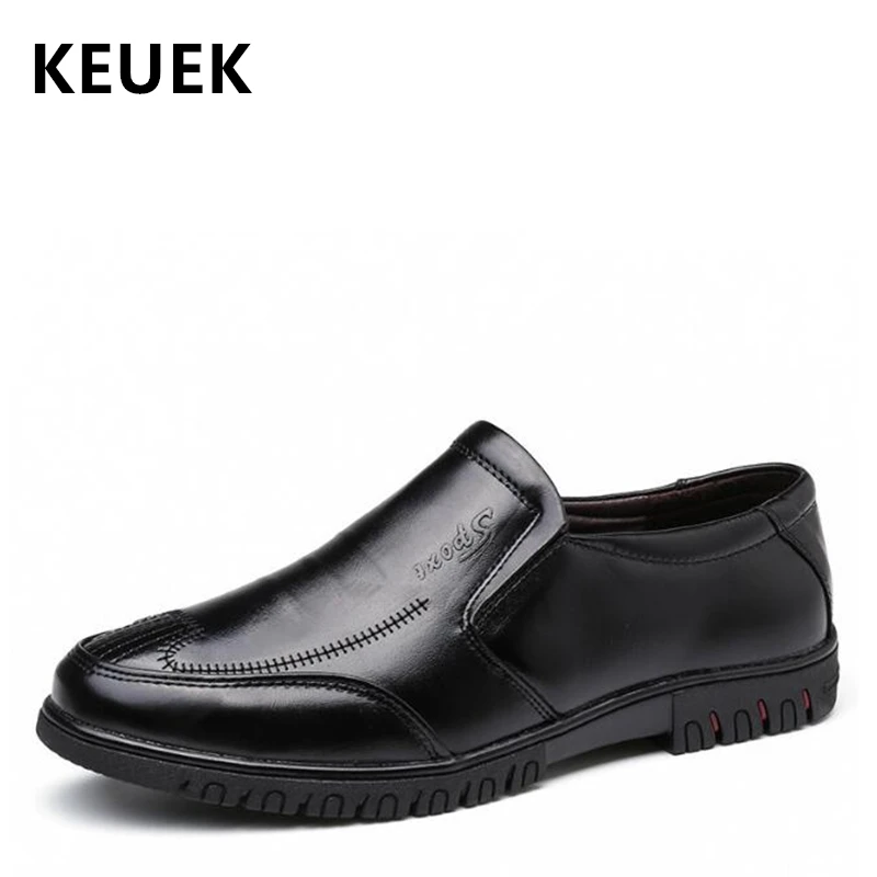 

Spring Autumn Men Casual leather shoes Slip-On Comfortable Dress shoes Male Flats British style Leather shoes 02C
