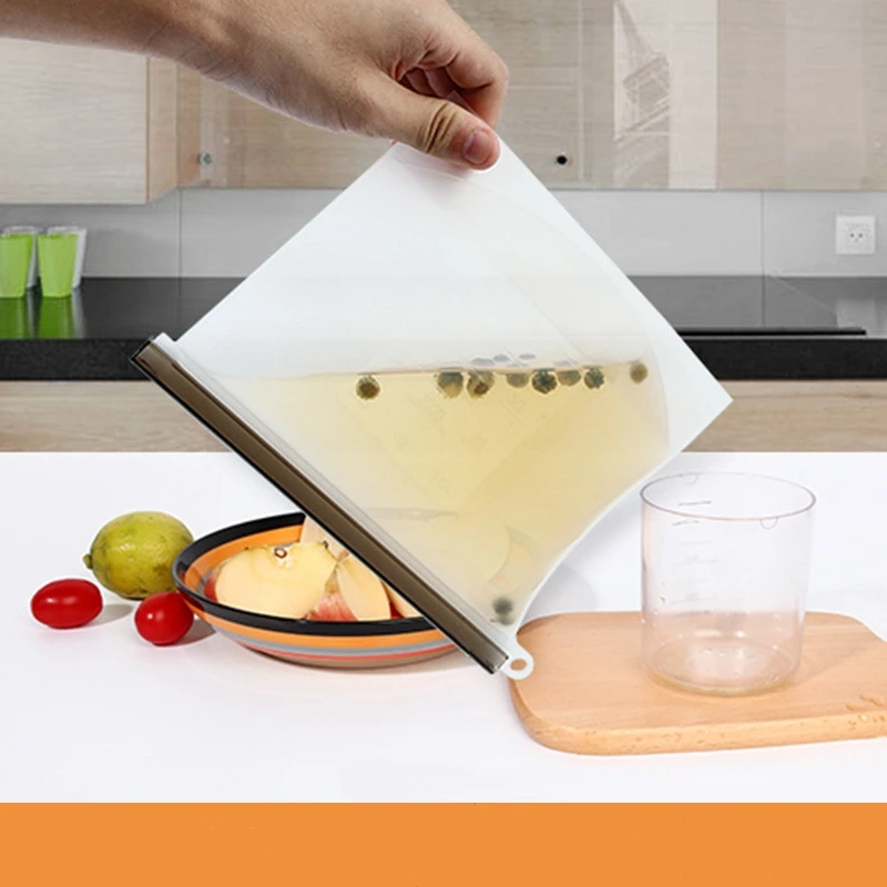 Silicone Reusable Vacuum Food Storage Bag Milk Fruit Storage