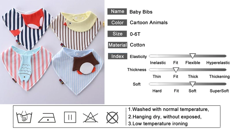 Детские нагрудники мультфильм животные принты новорожденных слюнявчик нагрудники хлопок двухслойные мягкие полотенца слюнявчик для кормления ребенка нагрудники